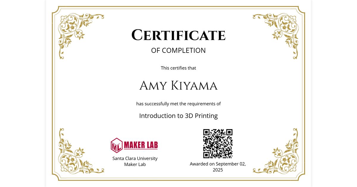 Amy Kiyama | Introduction to 3D Printing | SCU Maker Lab via Hyperstack