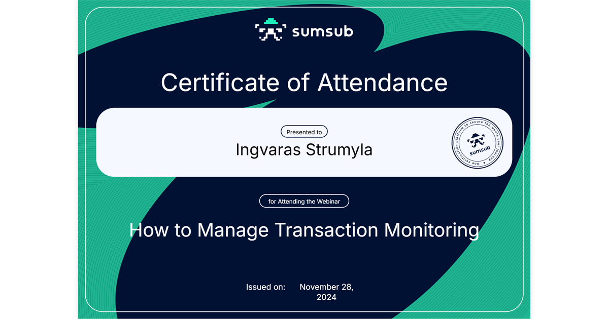 Ingvaras Strumyla | How to Manage Transaction Monitoring | Sumsub via ...