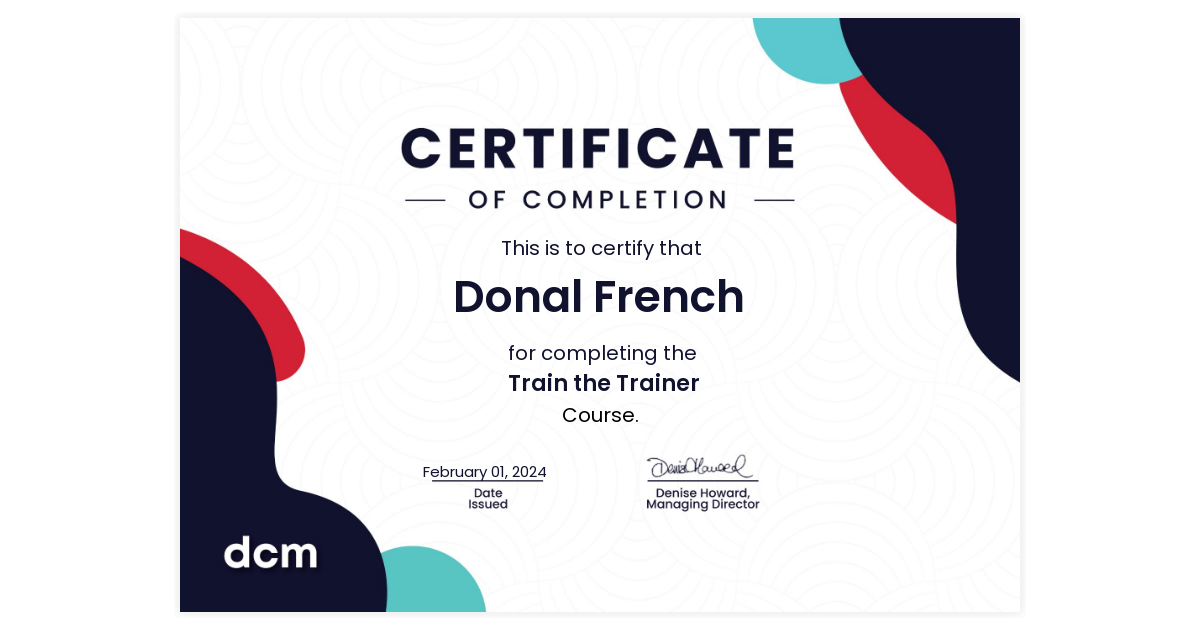 Donal French | Train the Trainer Course | DCM Learning via Hyperstack