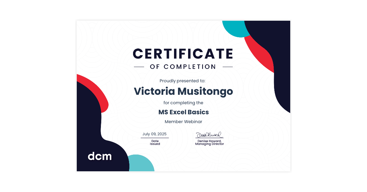 Victoria Musitongo | DCM Learning Member Webinar | DCM Learning via ...