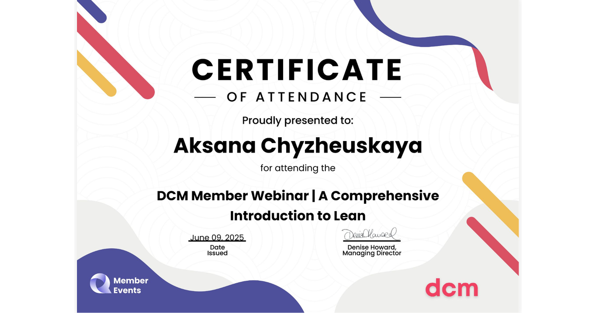 Aksana Chyzheuskaya | DCM Member Webinar | A Comprehensive Introduction ...