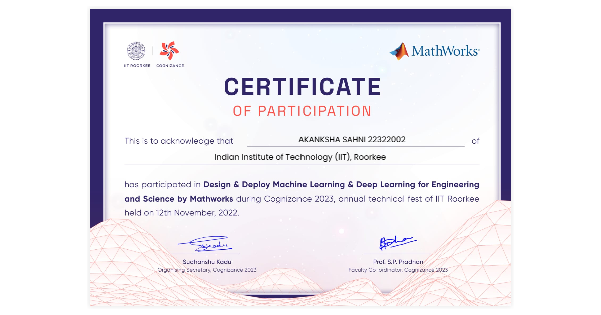 AKANKSHA SAHNI 22322002 | Workshop Certificate of Design and Deploy ...