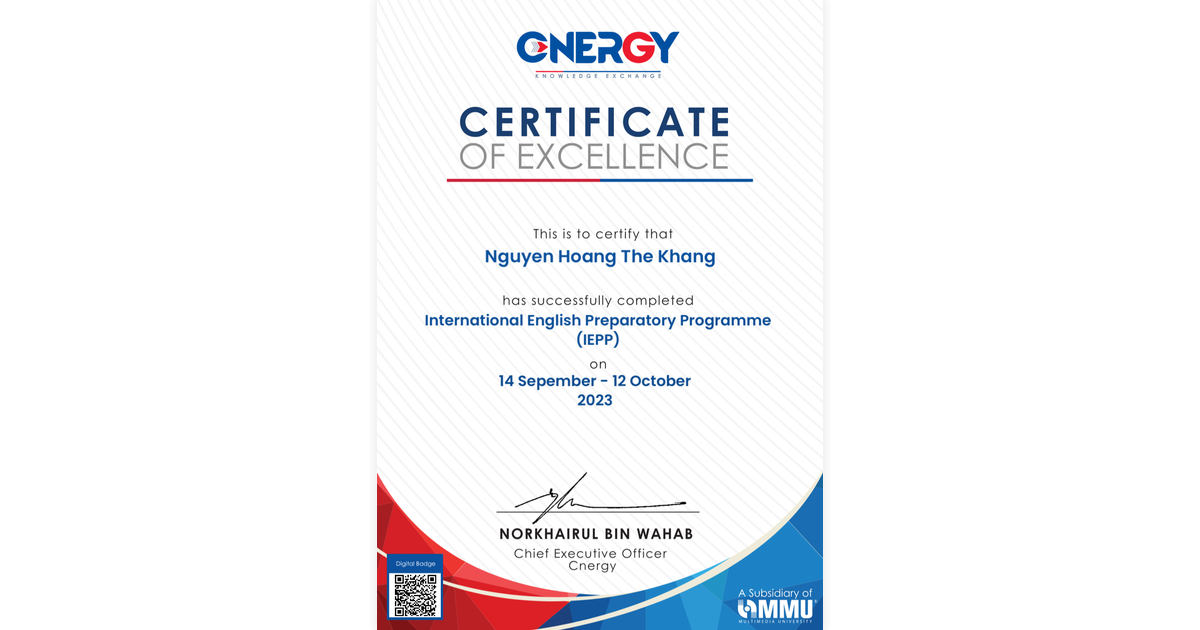 Nguyen Hoang The Khang | International English Preparatory Program 2023 ...