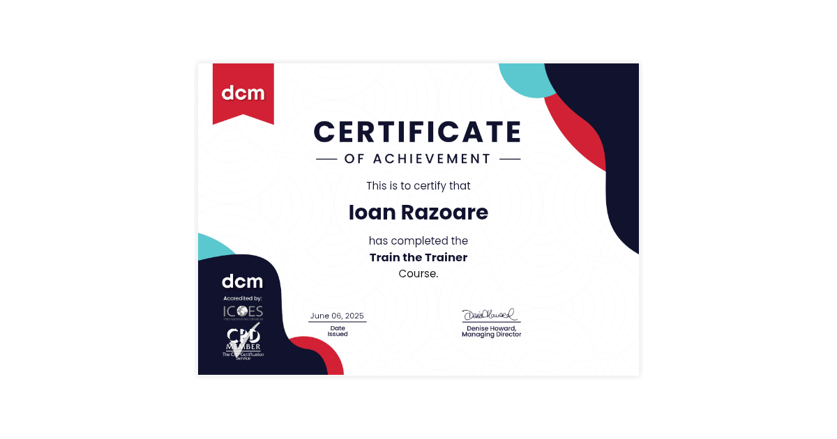 Ioan Razoare | Train the Trainer Course | DCM Learning via Hyperstack