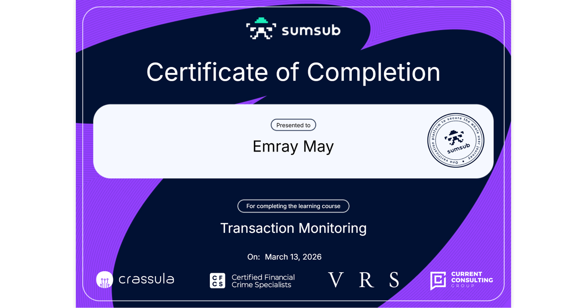 Emray May | Transaction Monitoring | Sumsub via Hyperstack