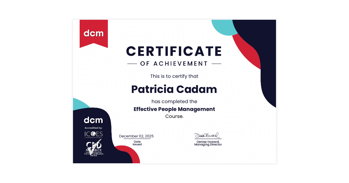 Patricia Cadam | People Management Course | DCM Learning via Hyperstack