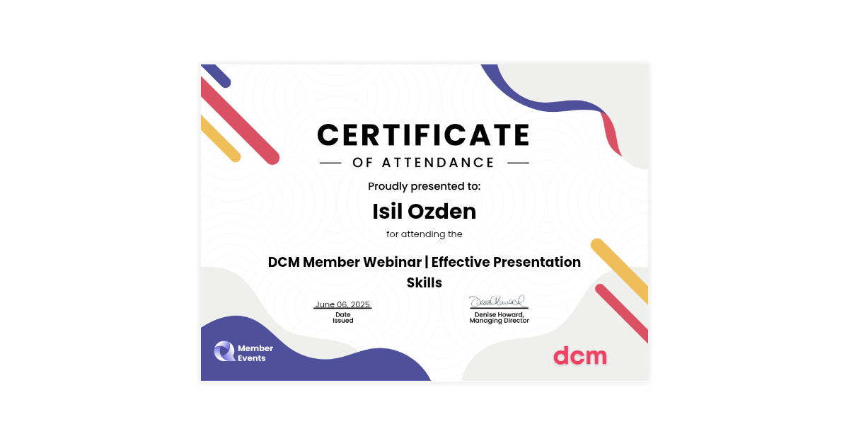 Isil Ozden | DCM Member Webinar | Effective Presentation Skills | DCM ...