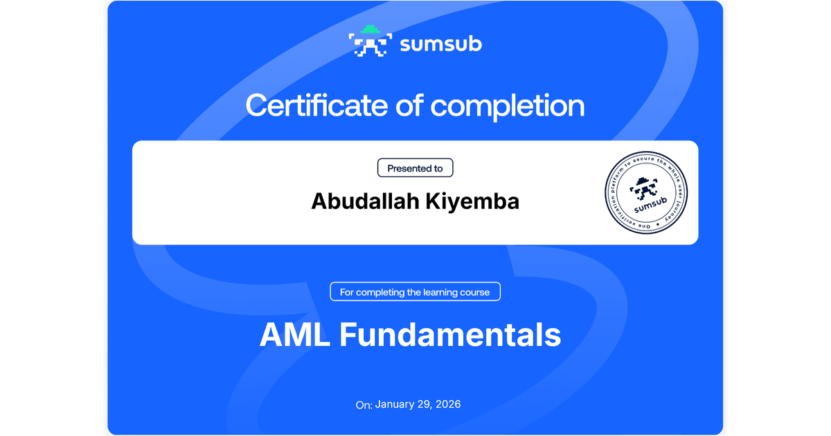 Abudallah Kiyemba | AML Fundamentals | Sumsub via Hyperstack