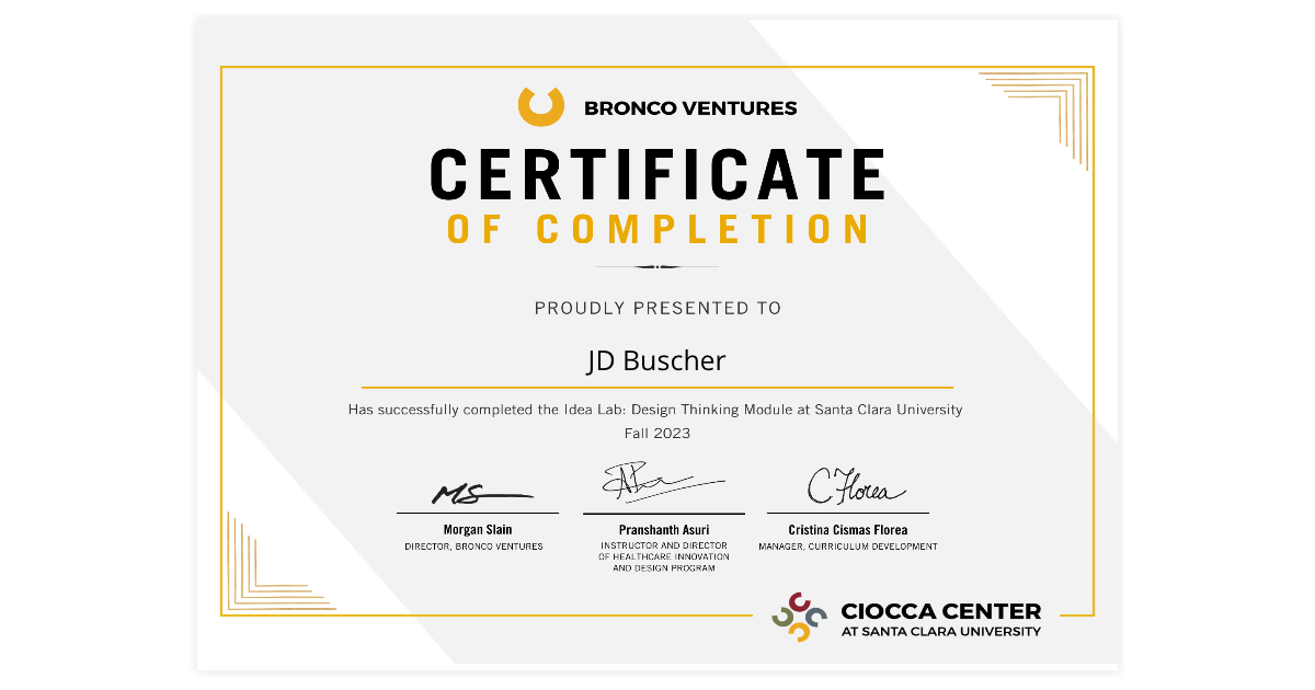 JD Buscher | Idea Lab Fall 2023 | Ciocca Center via Hyperstack