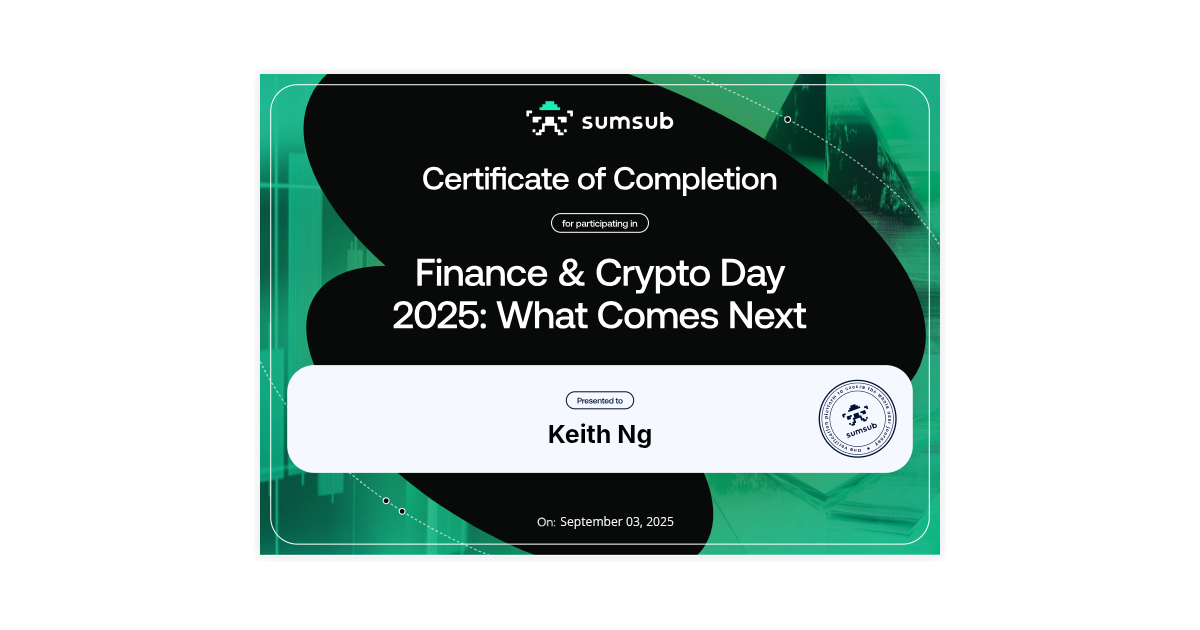 Keith Ng | Finance & Crypto Day 2025: What Comes Next | Sumsub via ...