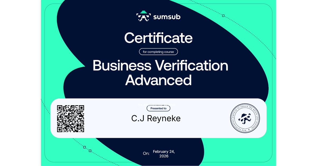 C.J Reyneke | Business Verification Advanced | Sumsub via Hyperstack